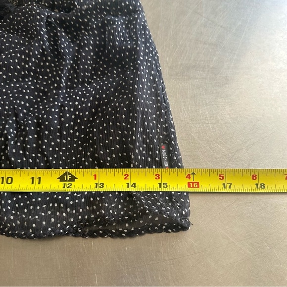 Moschino Chiffon Silk Lace BLK WHT Heart Polka Dot Bustier Cami Top XS or XSS - Picture 3 of 15